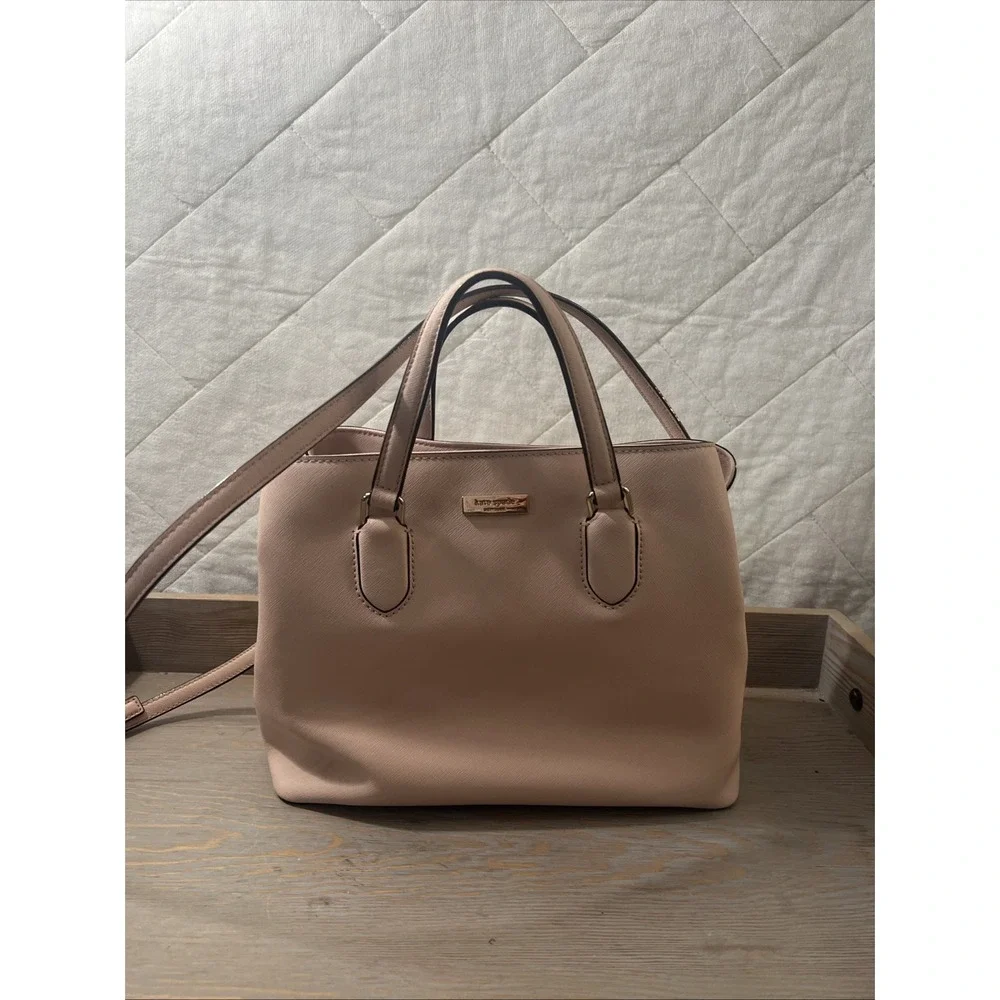 Kate Spade Laurel Way Leighann Pale Pink‎ Saffiano Leather Satchel